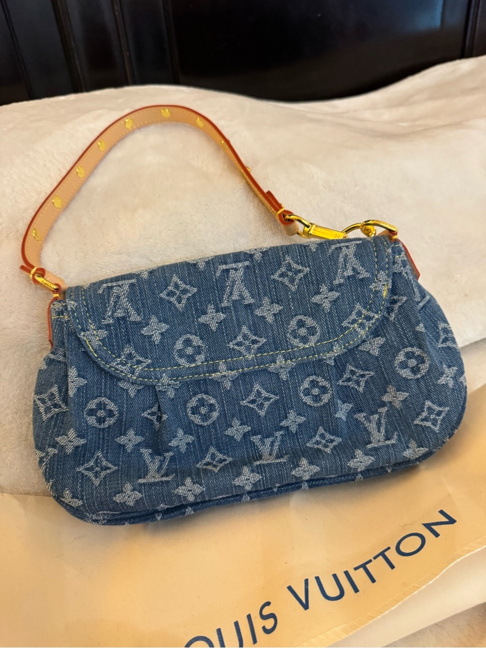 Louis Vuitton Sunset Blue Monogram Denim Shoulder Crossbody Bag w/Dust Bag EUC - Picture 3 of 8